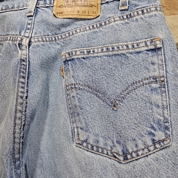 Levi's Vintage Orange Tag Upcycled High Waist 550 Relaxed Fit Jeans size 34 - Picture 8 of 11